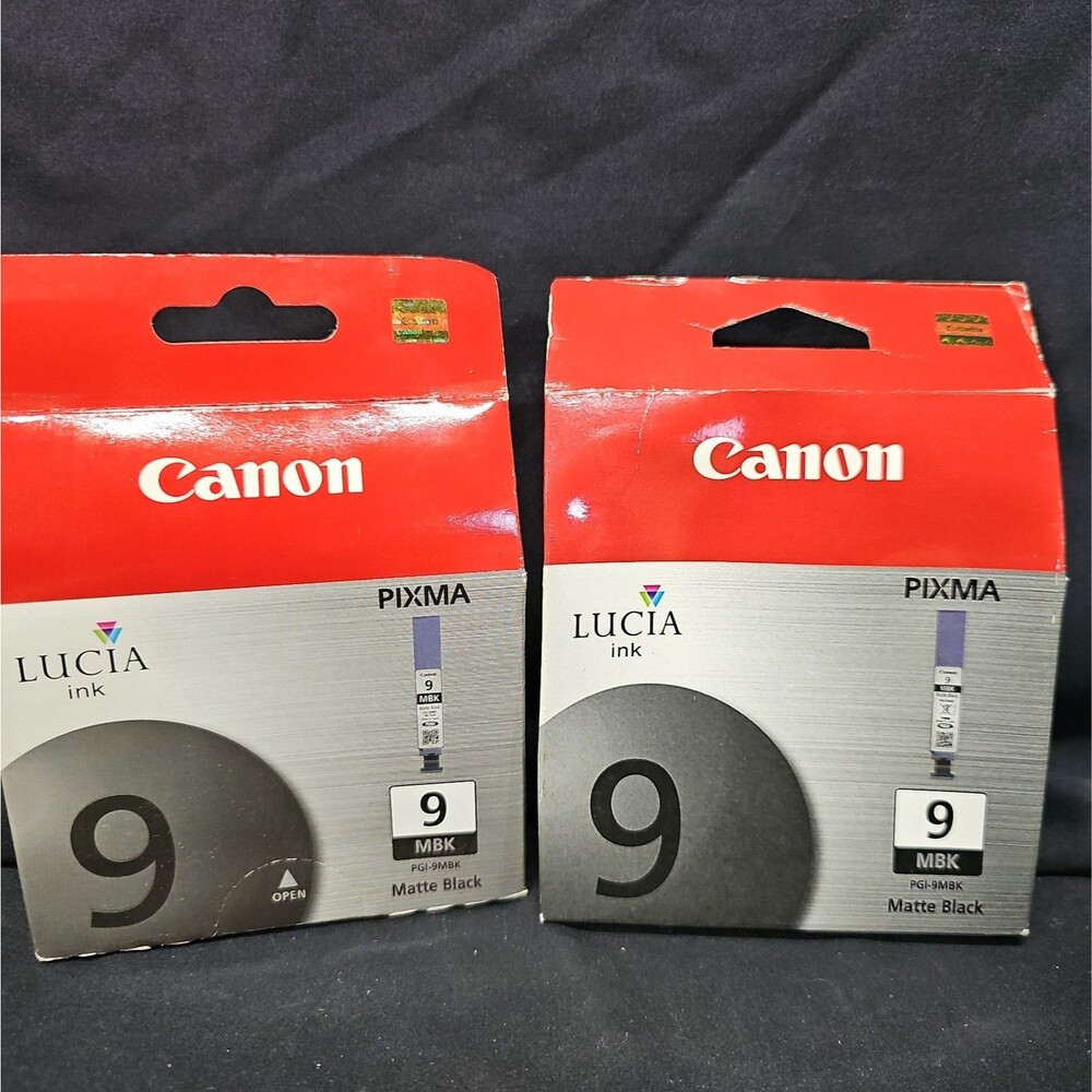 Lucia Ink Genuine Canon Pixma Ink Matte Black PGI-9MBK NEW Pair